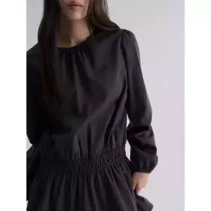 [국내백화점] 에잇세컨즈 로우 웨이스트 긴팔 미니 원피스 애쉬