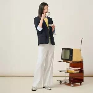 [백화점정품] 26년NEW 빈폴레이디스 빈폴 BEANPOLE 리넨 혼방 셋업 롱 팬츠 화이트 (BF5321C111)