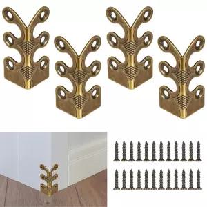 베이스보드 코너 프로텍터 빈티지 메탈 스커트 보드 코너 프로텍터 4개 파일 박스 책 나무 케이스 식용 보