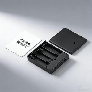 USB 소켓 및 스위치가 있는 4xAA 배터리 홀더, 소형 기기용 5V DC 보조 휴대용 전원 박스로 변환, LED 조명