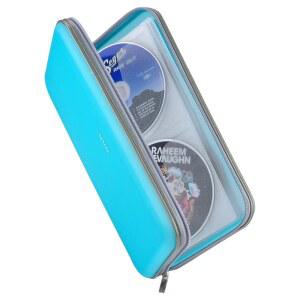 Wismart 72 용량 헤비 듀티 CD DVD 블루레이 미디어 케이스 보관함 홀더 정리 지갑(스카이블루)