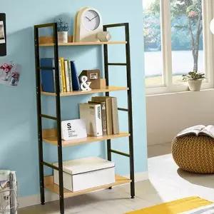 diy 조립 책장 다용도 철제 학생용 4단 오픈 수납 책장 서재용 인테리어 책꽂이 디자인 진열대 수납장