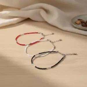 여성 써지컬스틸 레이어드 비즈 팔찌