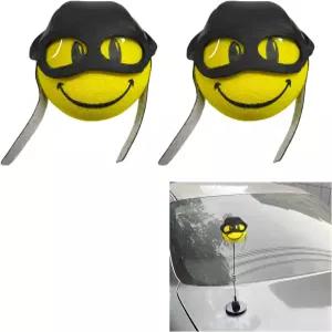 JNXIJ 2PCS 차량용 안테나 토퍼 재미있는 파일럿 볼 자동차 루프 대부분의 안테나를 위한 귀여운 EVA 폼