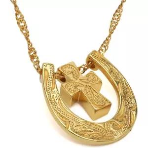 11419495 남자 목걸이 패션 가벼운 캐주얼 silver KYASYA 말발굽 크로스 하와이안 펜던트 골드 스크류 체인