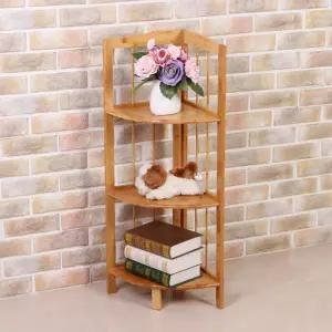 공간활용 모서리 코너 선반 대나무 3단