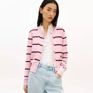 타미힐피거 TOMMY HILFIGER 스트라이프 크루넥 가디건 T22G1KCD050WT2 702677