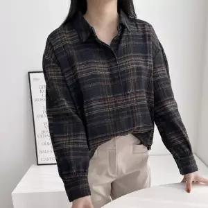 제니유 여성 따뜻한 피치기모 체크 남방 셔츠 빅사이즈