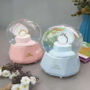 다이아반지 LED 워터볼 오르골 2color (대) 크리스마스선물 집들이선물