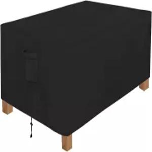 간편한 파티오 가구 커버 방수 야외 직사각형 커피 테이블 솔기(48인치 L x 28인치 W 16인치 H 블랙)