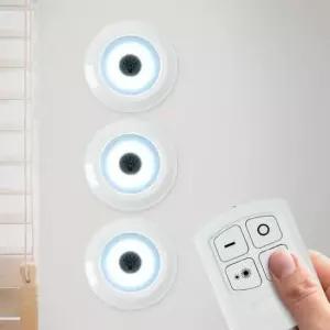 [데코] 리모컨 LED 무드등 접착식 벽등 3개 백색
