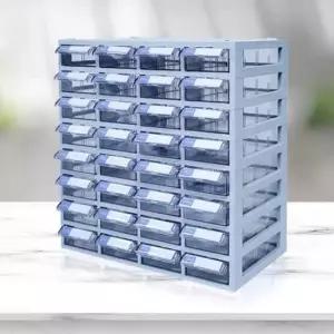 [생활] 소형 수납함 4x8 플라스틱 투명 책상정리 소품 보관함