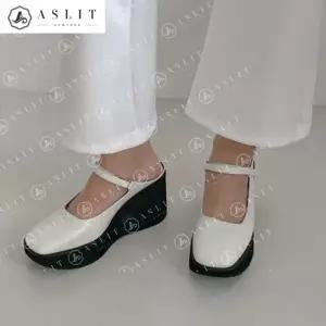 [애슬릿] 스퀘어 토 통굽 메리제인 여성 뮬 블로퍼