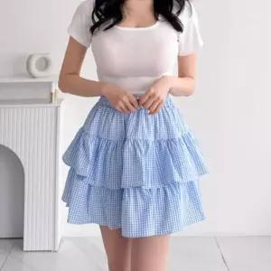 [신상오픈런]여성 프릴 밴딩 미니 스커트 2단 캉캉 스타일 (37001178)