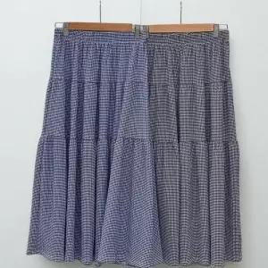 [신상오픈런]여성 여름 롱스커트 체크 패턴 빅사이즈 휴양지 스타일 캉캉 스커트 (37001112)