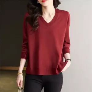 엘럽 니트 여성 브이넥 봄옷 긴팔 상의 티 쿨링 박템1