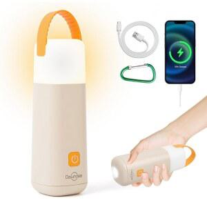 던라이즈 LED 캠핑 랜턴 최대 350시간 충전식 라이트 4가지 모드 야외 손전등 빨간불 비상용 방수 휴대용 텐트 하이킹 허리케인 노란색