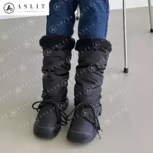 [애슬릿] 통 넓은 겨울 안감 퍼 패딩 여성 롱 부츠