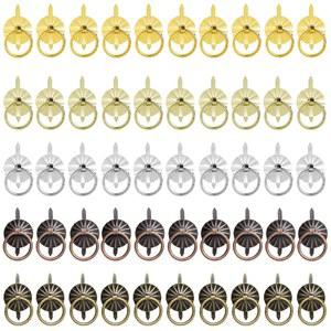 50피스 메탈 브래드 패스너와 풀 링 미니 페이퍼 패스너 핸들 아트 DIY 공예 장식 액세서리, 주방 욕실 서랍용, 5가지 색상