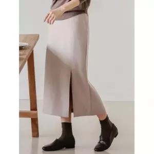 드리다 봄 가을 슬릿 트임 H라인 빅사이즈 밴딩 롱 스커트 치마 하객 모임 오피스룩 캐주얼