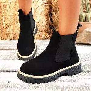 여성 캐주얼 봄가을 밴딩 워커 워커힐 앵클부츠 슈즈 신발 빅사이즈 라운드넥 MF3