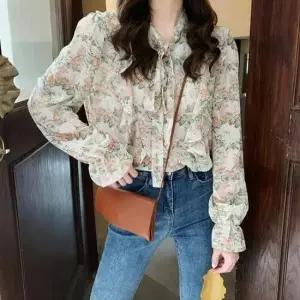 [옷은날개] 프릴 리본 블라우스 20자옷 플라워