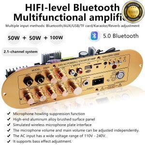 D900 블루투스 5.0 앰프 보드 50W+50W+100W 2.1 채널 하이파이 서브우퍼 오디오 야외용 자동차 가정용 노래