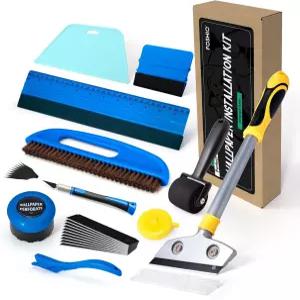 포시오 벽지 키트 점수 매기기 도구 면도날 스크레이퍼 솔기 롤러 브러시 펠트 스퀴지 종이 커터 및 정확도