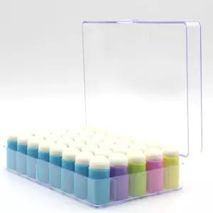 MJFUNTXY 40pcs 핑거 스펀지 도버와 보관 케이스 컬러풀 공예 드로잉 도버 세트 페인팅 아트 잉크 분필