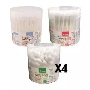 동물전용면봉 펫크린 애견전용 면봉 순면 눈꼽 귀청소 위생용품 X4