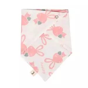 유아스카프 국내제작 이중거즈 핑크래빗 스카프빕 턱받이 순면