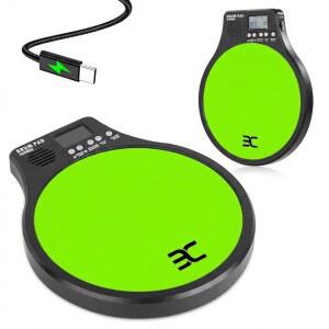 EX [3-IN-1] 휴대용 디지털 전자 드럼 패드, [메트로놈, 속도 감지 및 탭 카운팅] 10 u2033 TPR 연습 그린