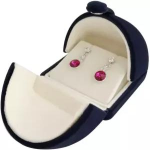 스베아 디스플레이 네이비 블루 벨벳 프리미엄 등급의 귀걸이 목걸이용 보석함 더블 레이어 모던 유니크