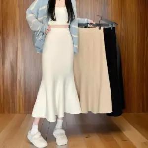 [신상오픈런]머메이드치마 에이라인 슬림핏 하이웨이스트 니트스커트 (31545954)