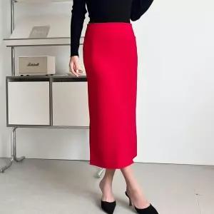 [신상오픈런]여성 슬릿 디테일 H라인 신축성 있는 롱스커트 (41502880)