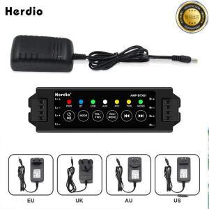 Herdio 4 방향 가정용 전력 증폭기 욕실 벽 천장 스피커 용 오디오 Bluetooth 및 Aux 미니 EUUSUKAU 플러그