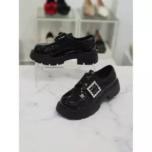 [하프클럽/]HANSHOE 세이브존02 크리츠 에나멜 가보시 큐빅 버클 키높이 통굽