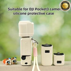 Dji Osmo Pocket 3용 실리콘 커버 보호 케이스 긁힘 방지 손잡이 소프트 슬리브 카메라 손목 스트랩 포함