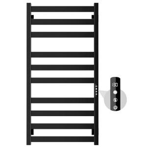 콜리포드 타월 워머, 욕실용 스테인리스 스틸 워머 랙 - 인텔리전트 터치 스크린 타이머가 장착된 10바 벽걸이 히터, 유선/플러그인, 블랙
