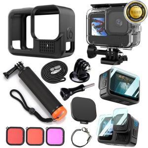 고프로 히어로 13 방수 하우징 케이스에 적합한 액세서리 키트 수중 플로트 핸들 스틱 슬리브 렌즈 캡 스크