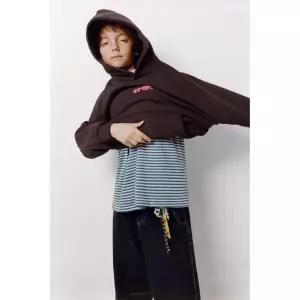 국내배송 ZARA 자라 주니어 키즈 패턴 후드 스웨트셔츠 초코렛 0531750904 1851945