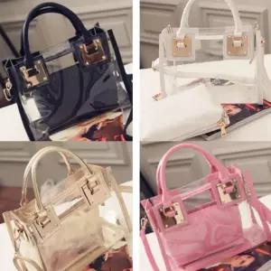 여자 여성 학생 비닐 투명 파우치 내장 가방 크로스백 sPx8+1lCk