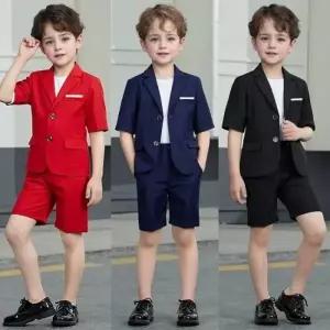 에런 투버튼 반팔 반바지 정장 세트자켓 티셔츠