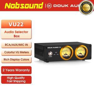 Nobsound 듀얼 마이크 및 라인 아날로그 VU 계량기 디스플레이 앰프 사운드 레벨 DB 패널 음악 스펙트럼 오