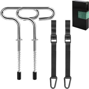 Fabflame 헤비 듀티 스 쉘터 타이다운 키트 앵커 및 조절식 캠 스트랩 - 얼음 낚시 쉘터용 텐트 팝업 윈드