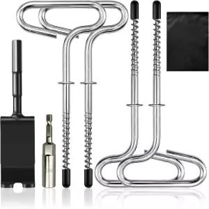 유들토 얼음 앵커 도구 키트 - 겨울 낚시 텐트 판자 및 야외 캠핑을 위한 4개의 나사산 말뚝 드릴 어댑터