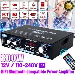 AK35 800W 가정용 전력 증폭기 2 채널 Bluetooth 5.0 서라운드 사운드 FM USB 원격 제어 미니 HIFI 디지털