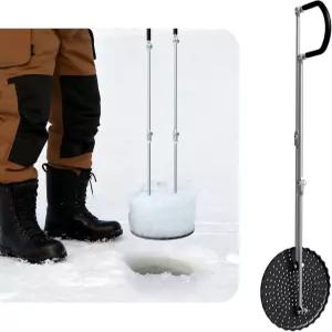 아오왈렌 8인치 얼음 낚시 스쿱 스키머 노력 절약 장비 액세서리 즉시 얼음을 떠서 금속