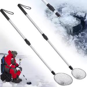 TOBWOLF 2PCS 조절 가능한 얼음 낚시 스쿱 스키머 중 얼음을 퍼낼 수 있는 2개의 다른 크기 스쿱이 확장