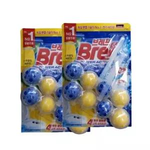 [헨켈]브레프 변기 세정제 파워엑티브 50g x 4개입 레몬향 변기 클리너 물때 방향제..